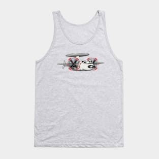 E-2 Hawkeye Early Warning AEW Military Aircraft Cartoon Illustration Tank Top